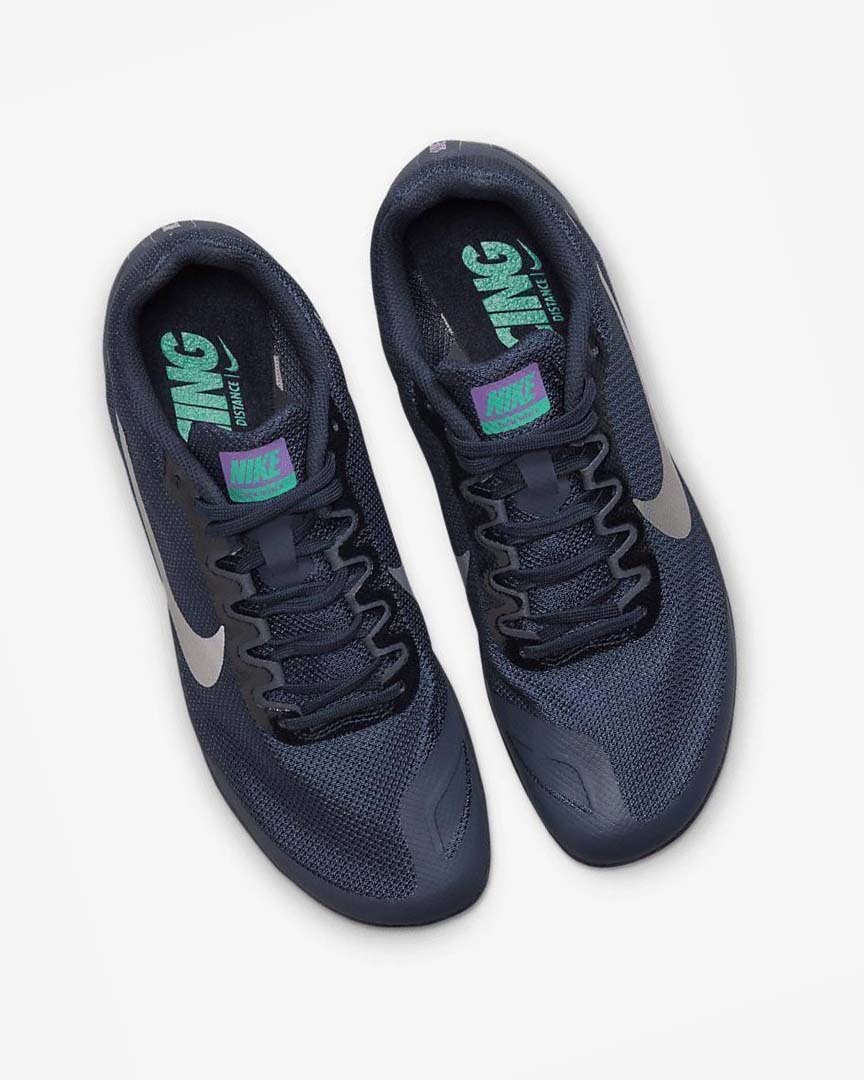 Obsidian / Turquoise / Metal Silver Men's Nike Zoom Rival D 10 Spikes | UK5494