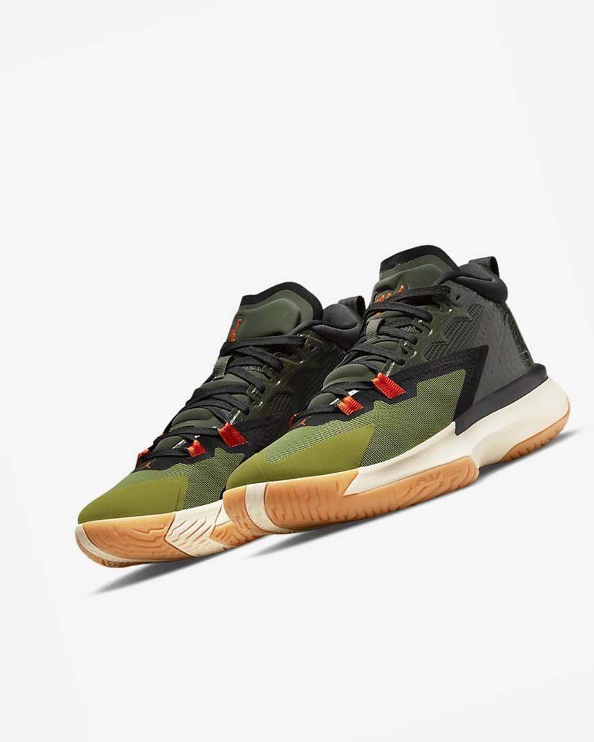 Olive / Black Men's Nike Zion 1 Basketball Shoes | UK5526