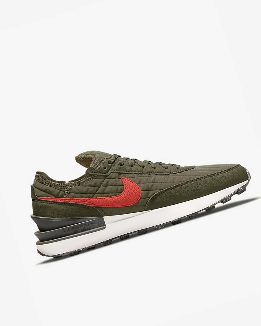 Olive / Black / Orange Men's Nike Waffle One Premium Sneakers | UK1155