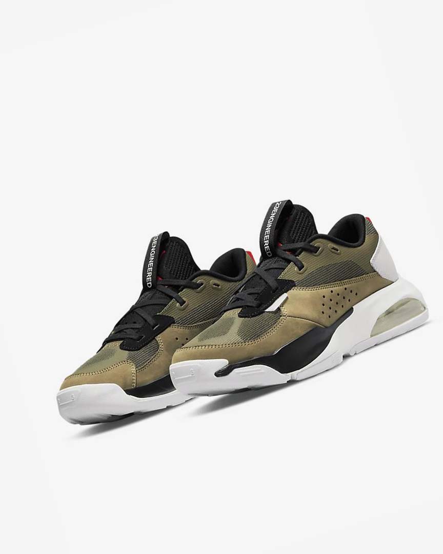 Olive / White / Brown / Red Men's Nike Jordan Air 200E Sneakers | UK5403