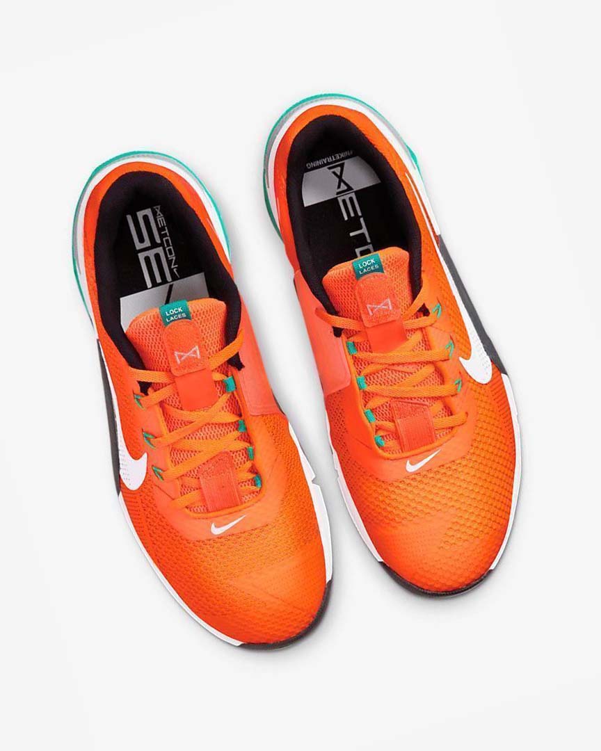 Orange / Dark Grey / Turquoise / White Men's Nike Metcon 7 Training Shoes | UK5046