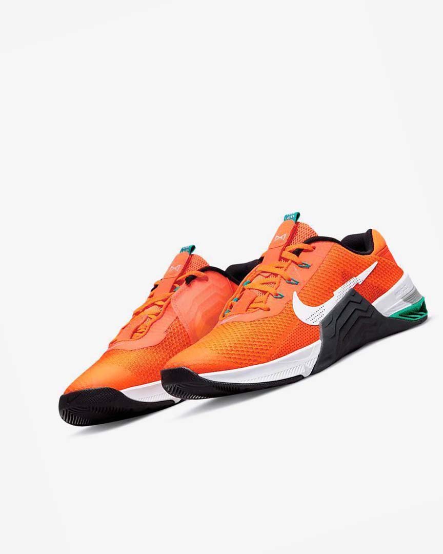 Orange / Dark Grey / Turquoise / White Men's Nike Metcon 7 Training Shoes | UK5046