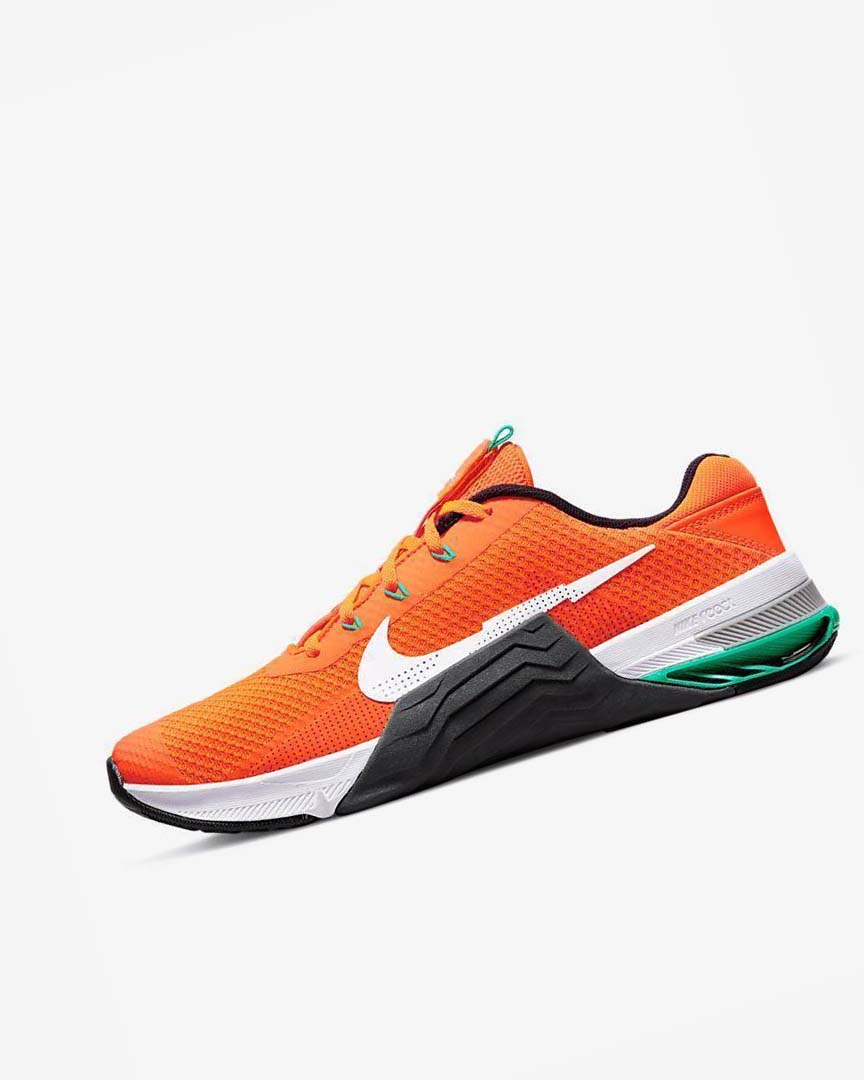 Orange / Dark Grey / Turquoise / White Men\'s Nike Metcon 7 Training Shoes | UK5046