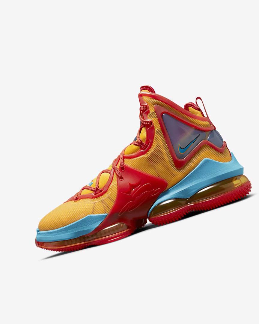 Orange / Gold / Red / Light Blue Women\'s Nike LeBron 19 Basketball Shoes | UK4946