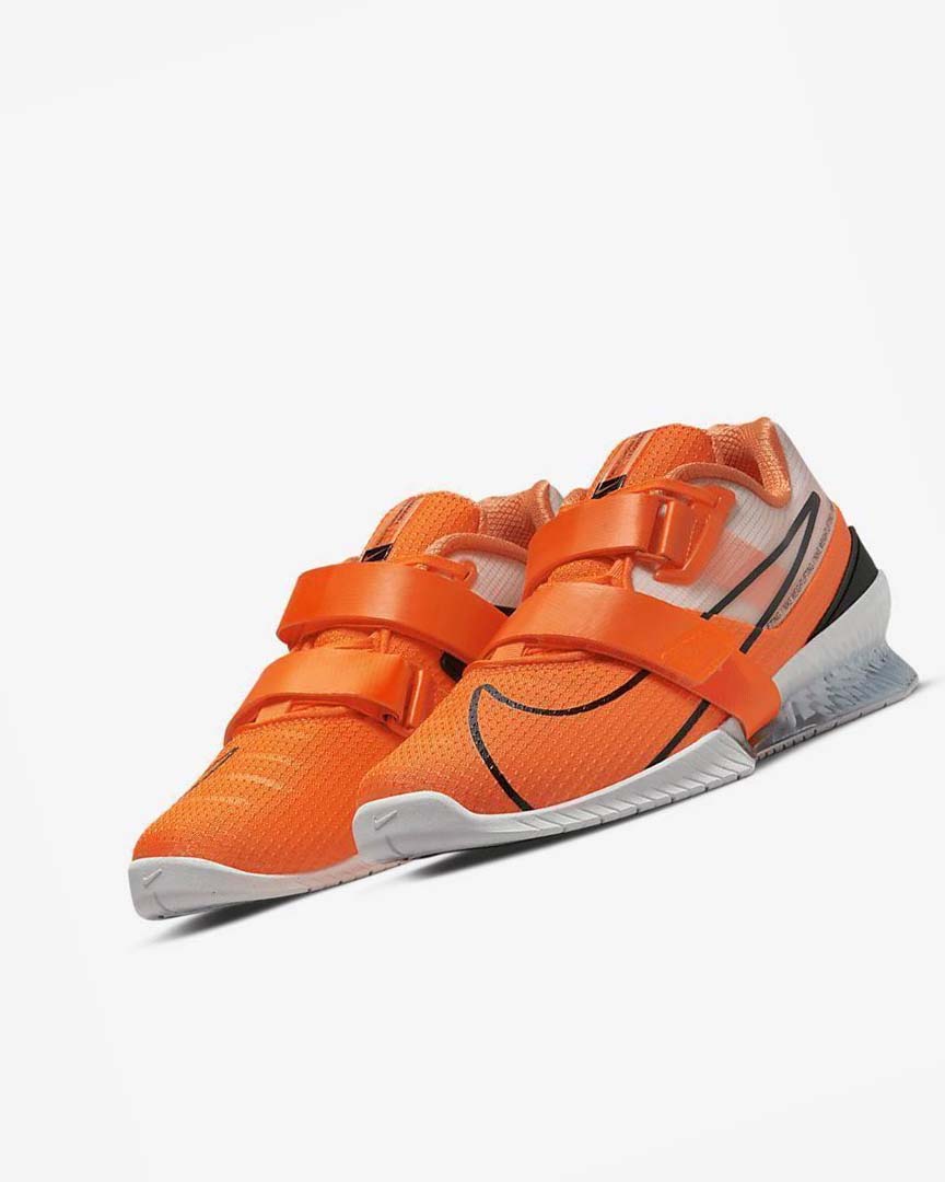 Orange / White / Black Men's Nike Romaleos 4 Training Shoes | UK2813