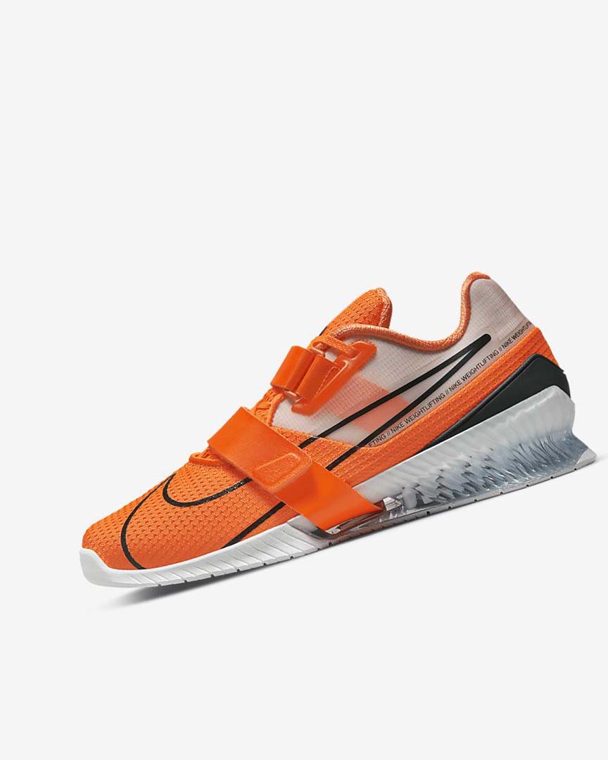 Orange / White / Black Women\'s Nike Romaleos 4 Training Shoes | UK2706