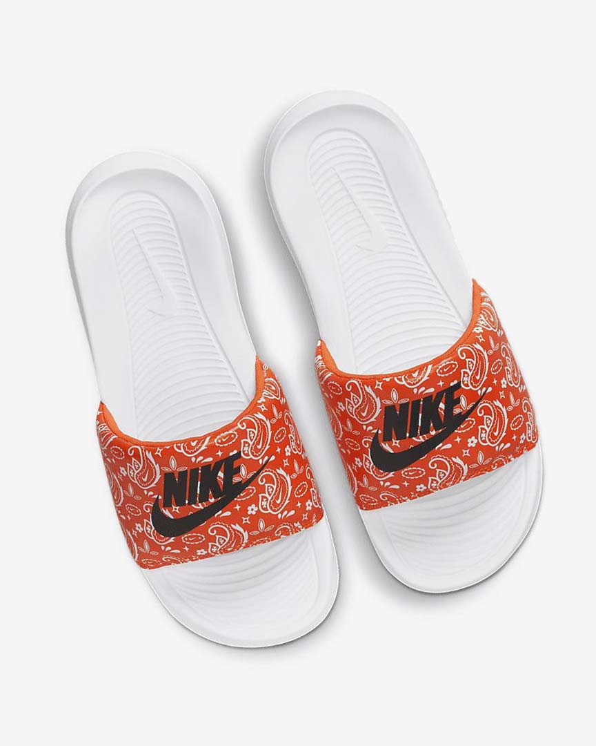 Orange / White / Black Women's Nike Victori One Slides | UK5331