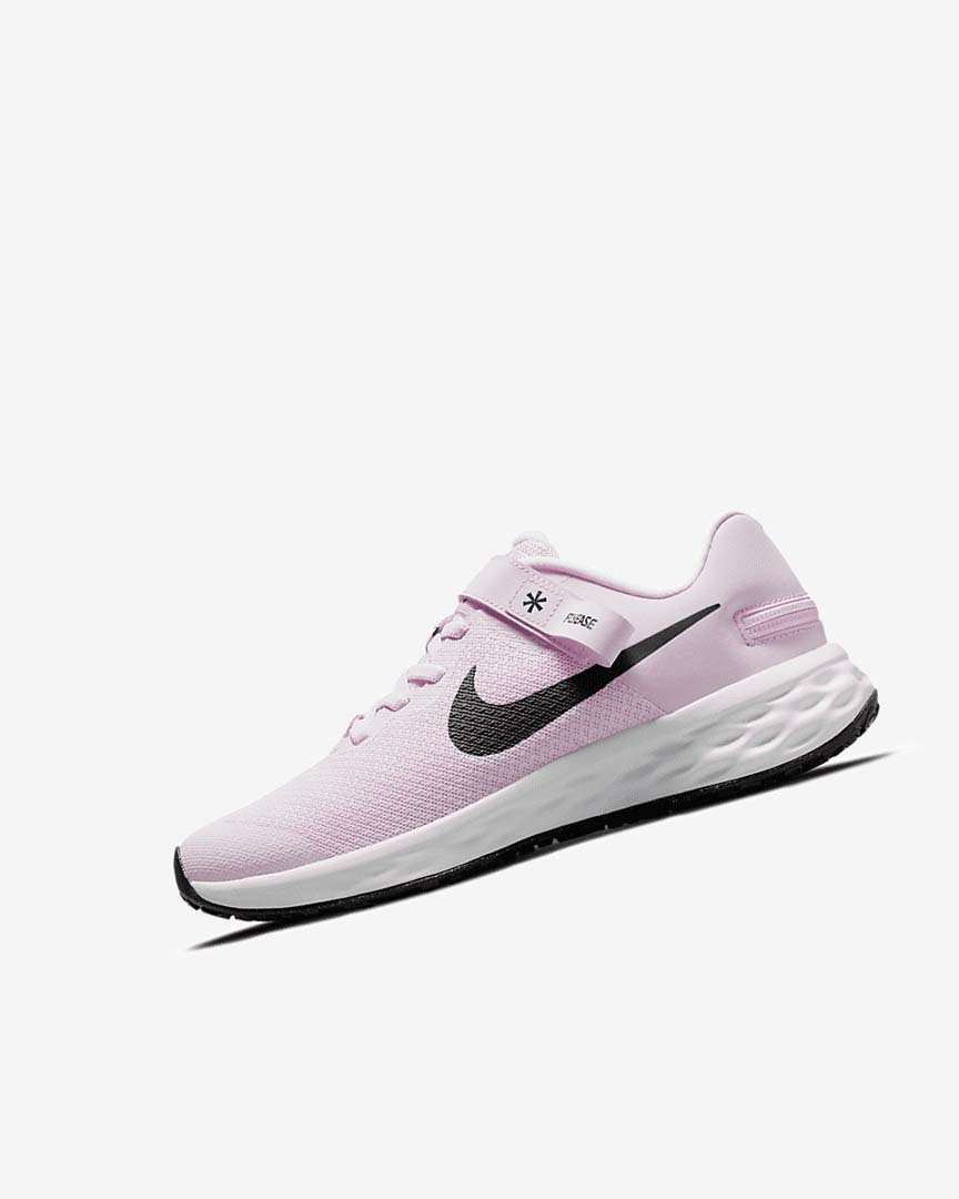 Pink / Black Girls\' Nike Revolution 6 FlyEase Running Shoes | UK2650