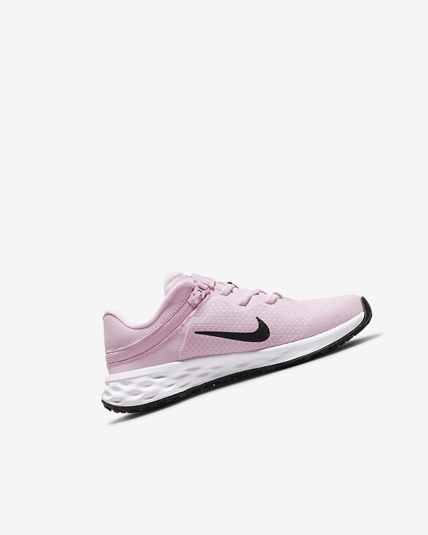 Pink / Black Girls' Nike Revolution 6 FlyEase Shoes | UK3029