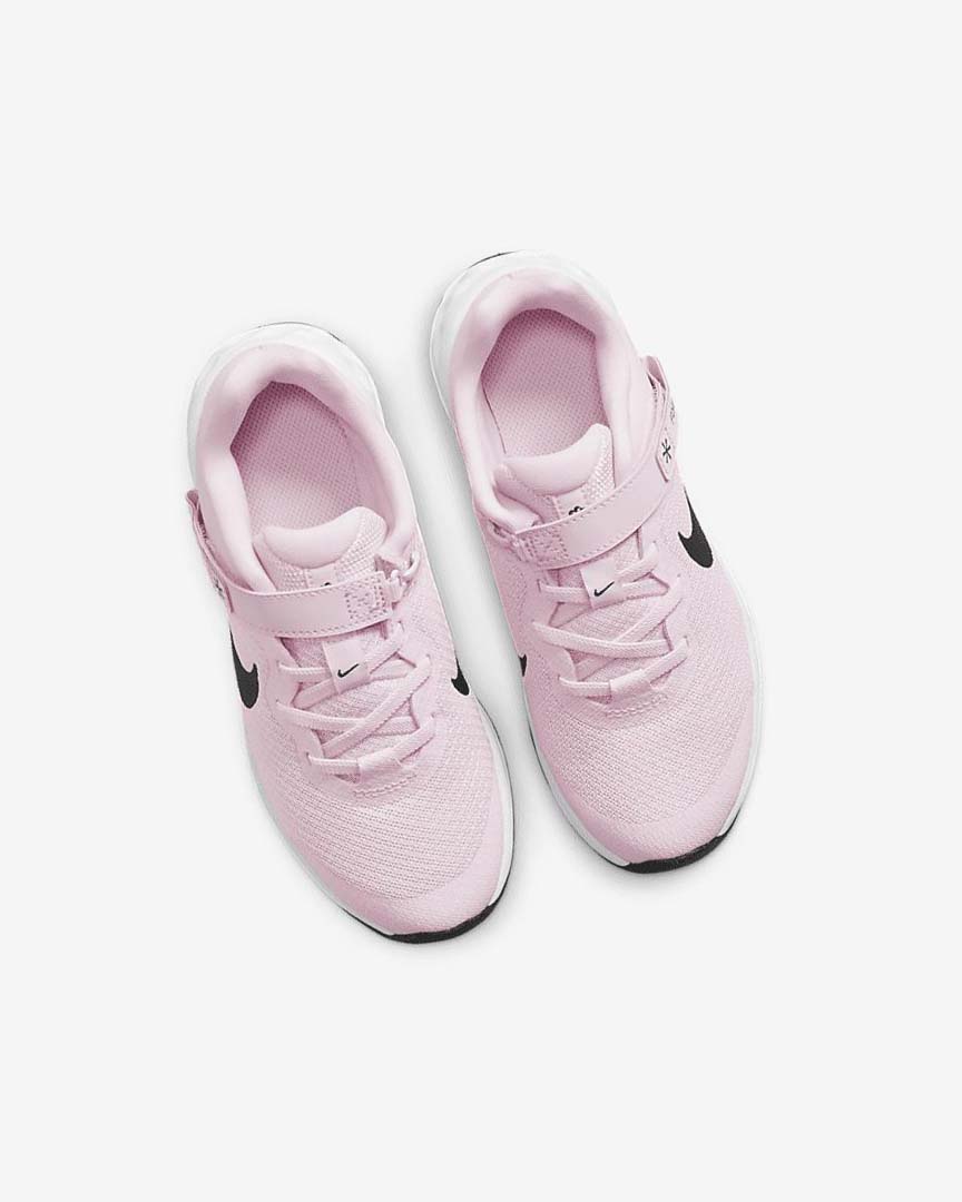 Pink / Black Girls' Nike Revolution 6 FlyEase Shoes | UK3029