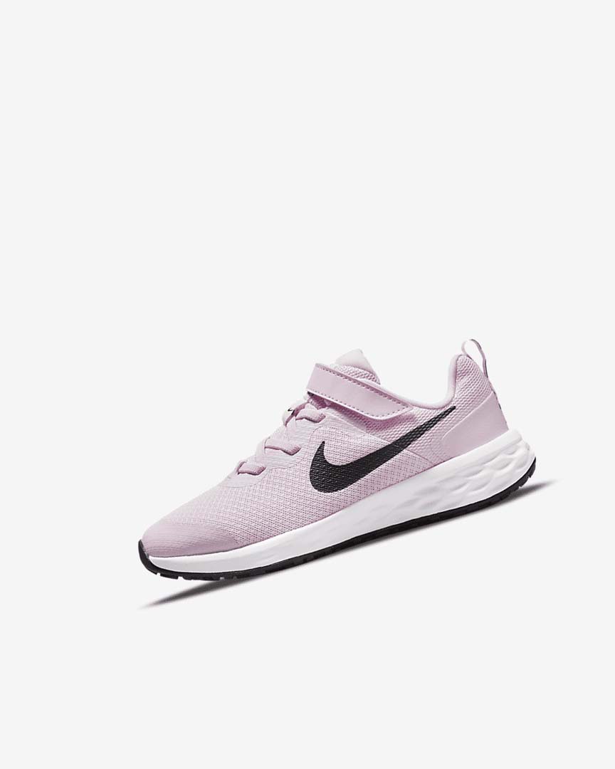 Pink / Black Girls\' Nike Revolution 6 Running Shoes | UK2493