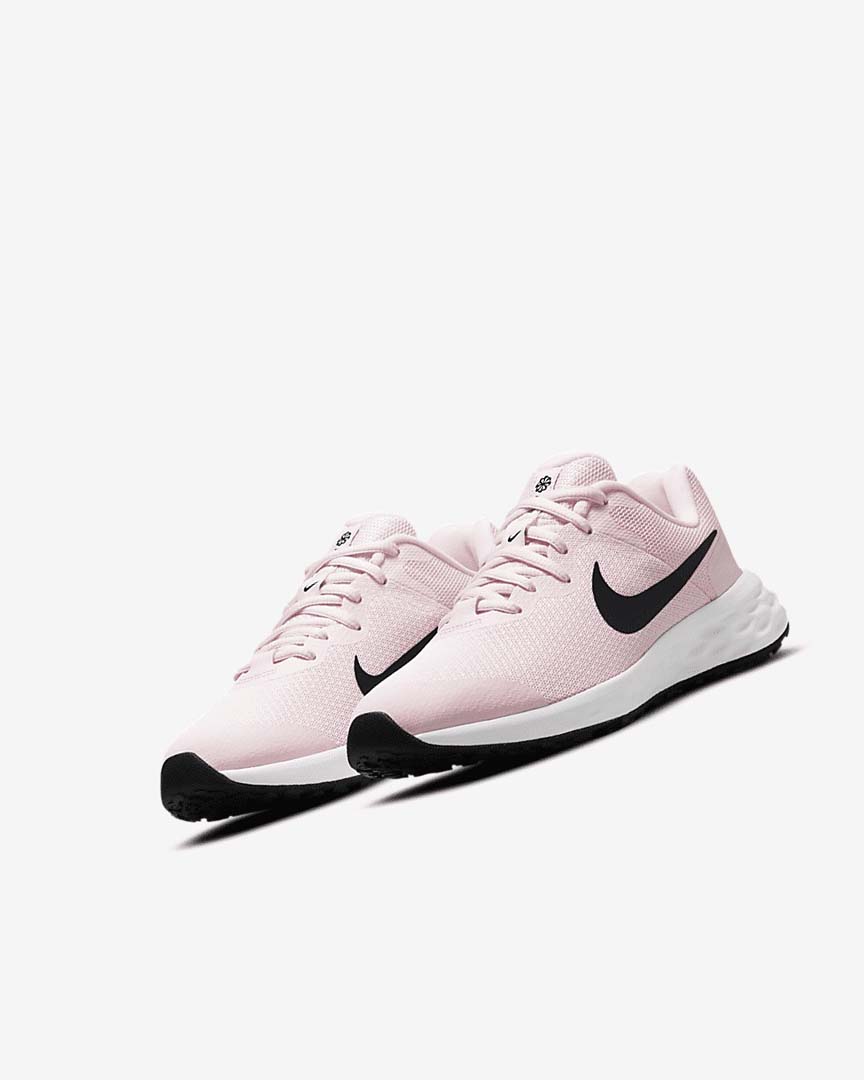 Pink / Black Girls' Nike Revolution 6 Running Shoes | UK4637