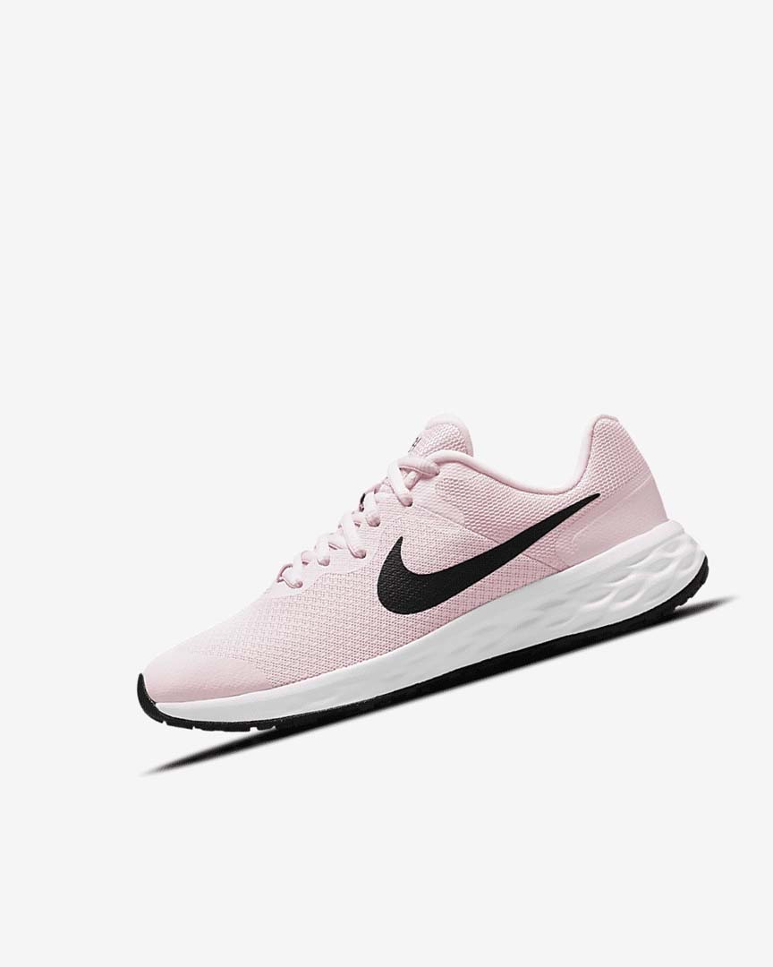 Pink / Black Girls\' Nike Revolution 6 Running Shoes | UK4637