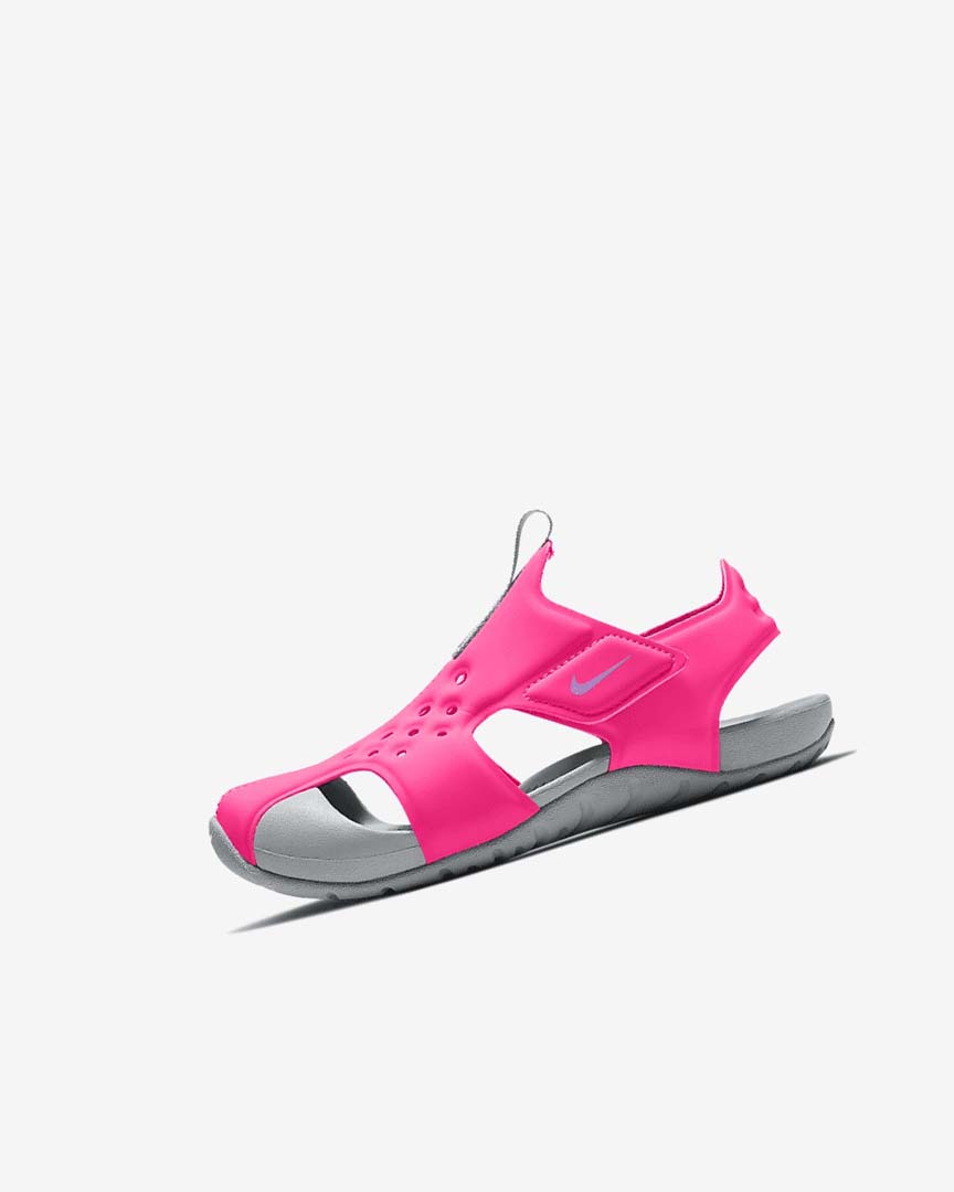 Pink / Grey / Fuchsia Girls\' Nike Sunray Protect 2 Sandals | UK5030