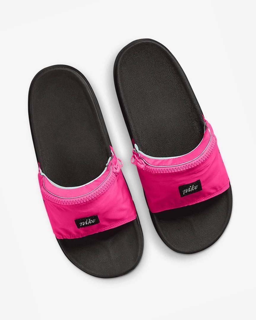 Pink Men's Nike OffCourt Be True Slides | UK4581