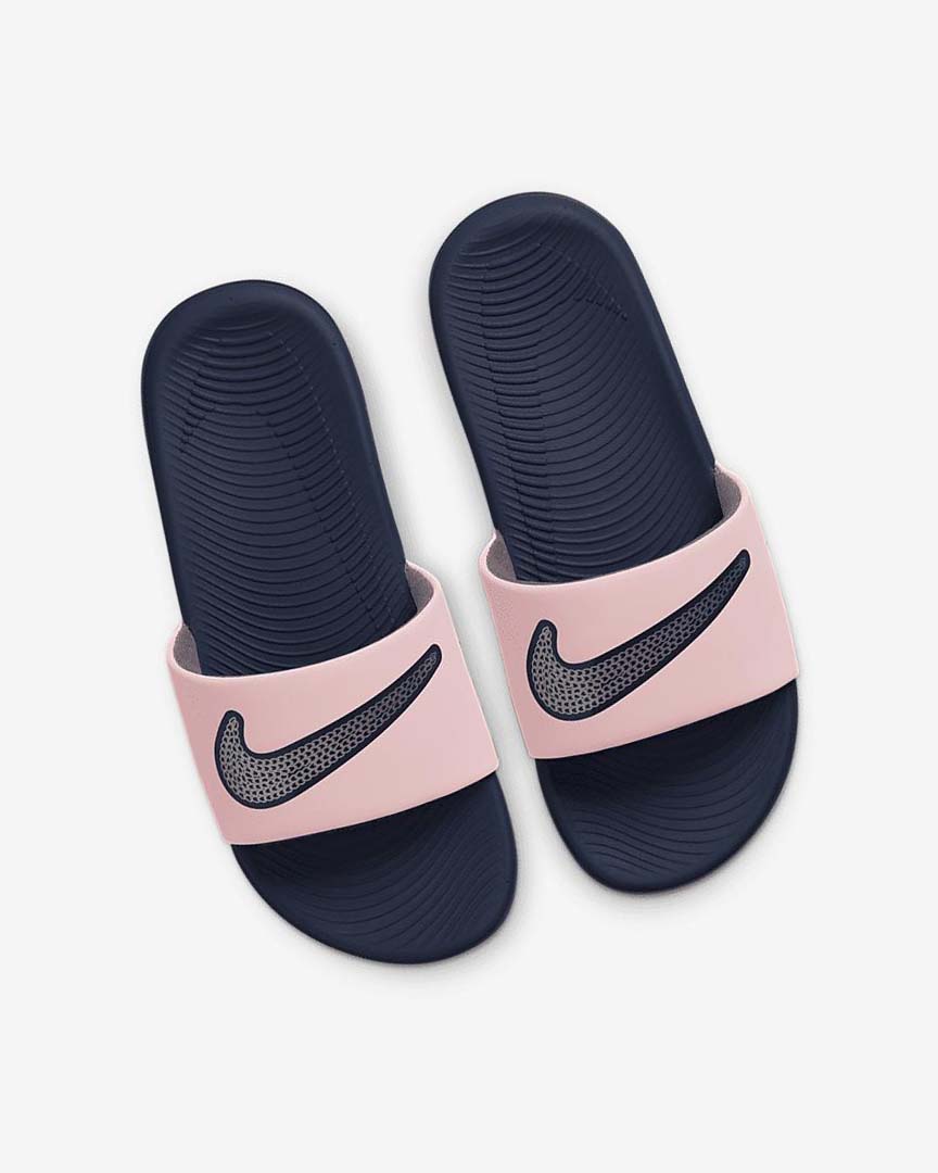 Pink / Navy / Metal Silver Boys' Nike Kawa SE Slides | UK4849