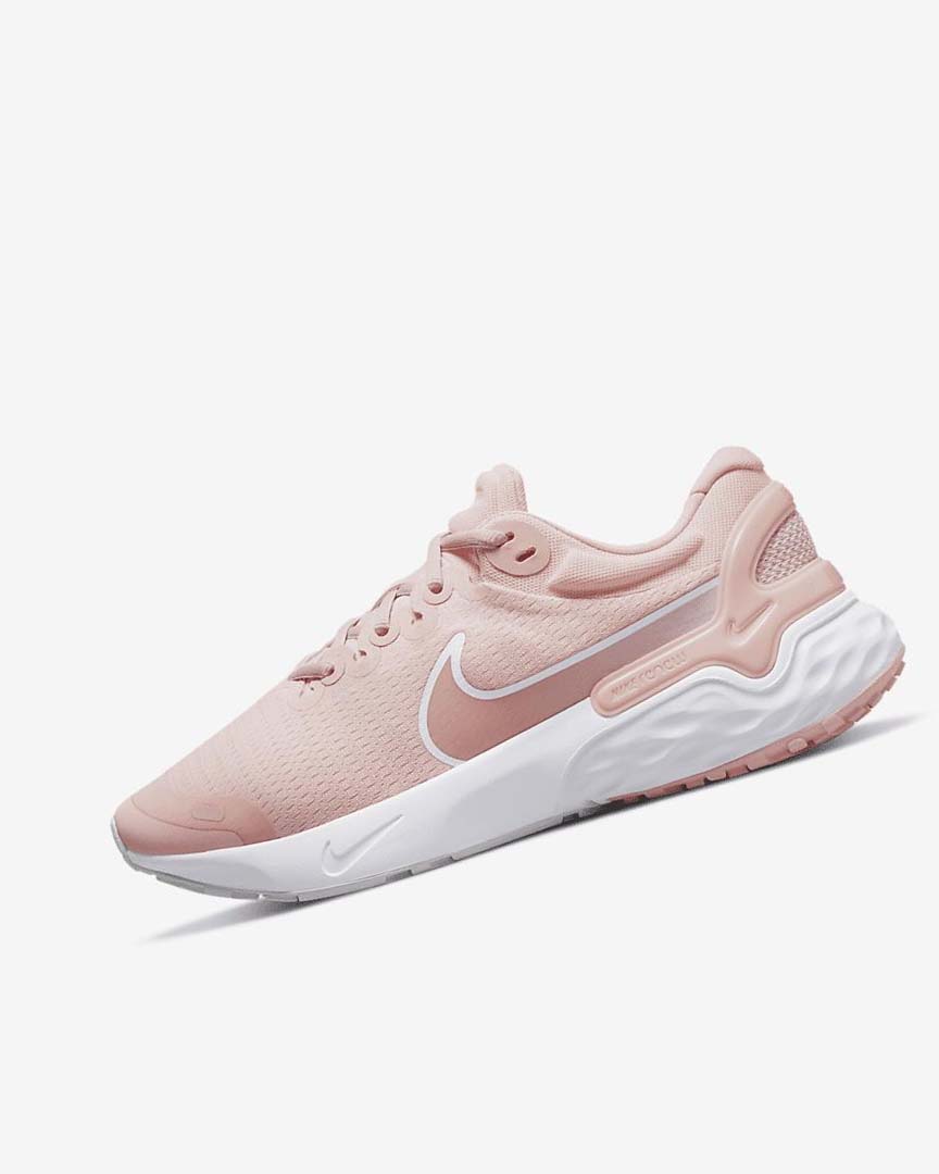 Pink / Orange / White Women\'s Nike Renew Run 3 Running Shoes | UK2448