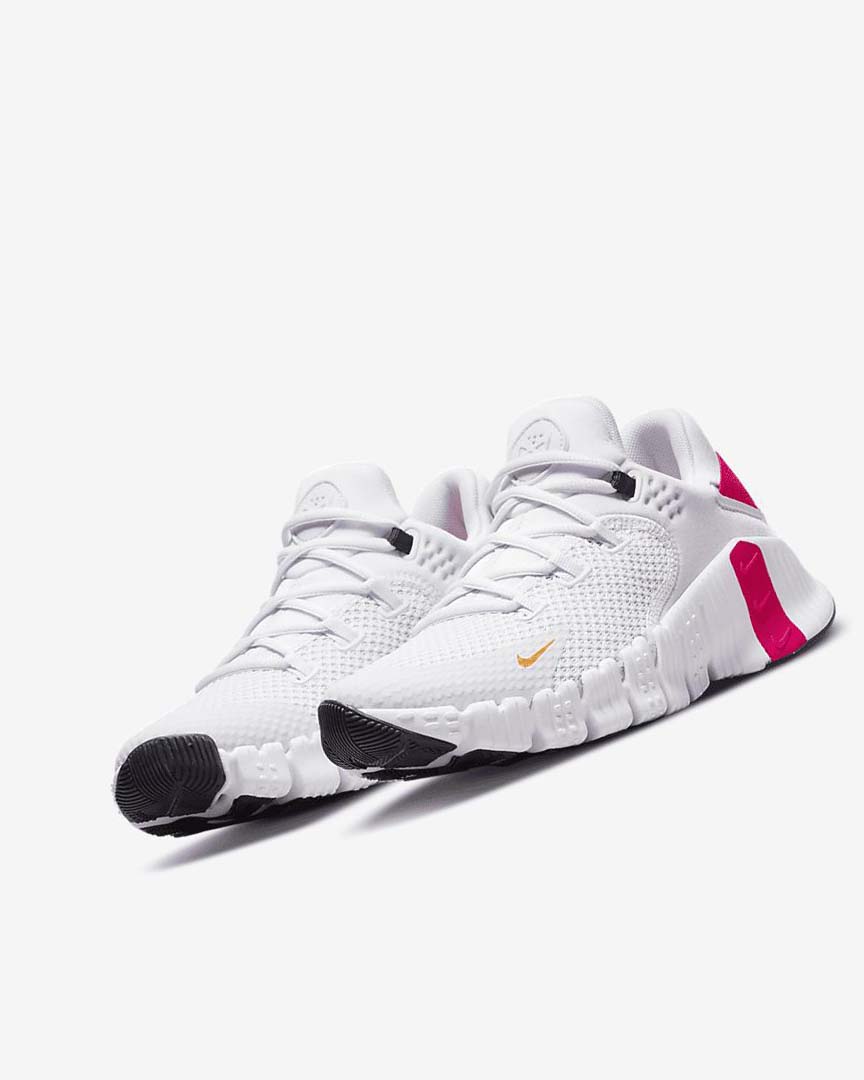 Pink / White / Deep Yellow Women's Nike Free Metcon 4 Training Shoes | UK4765