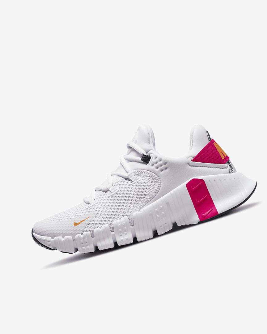 Pink / White / Deep Yellow Women\'s Nike Free Metcon 4 Training Shoes | UK4765