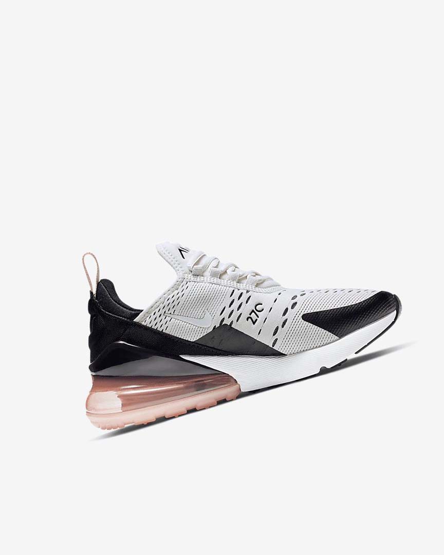 Platinum / Black / Coral / White Girls' Nike Air Max 270 Casual Shoes | UK2222