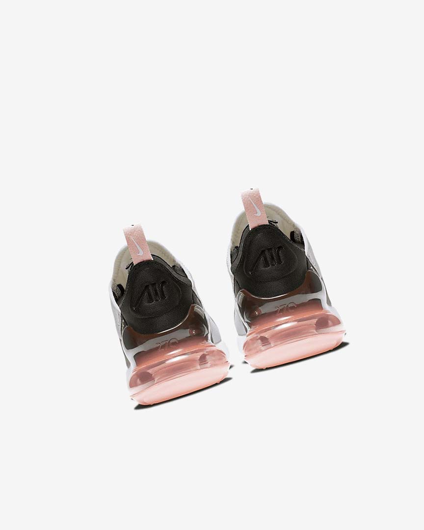 Platinum / Black / Coral / White Girls' Nike Air Max 270 Casual Shoes | UK2222