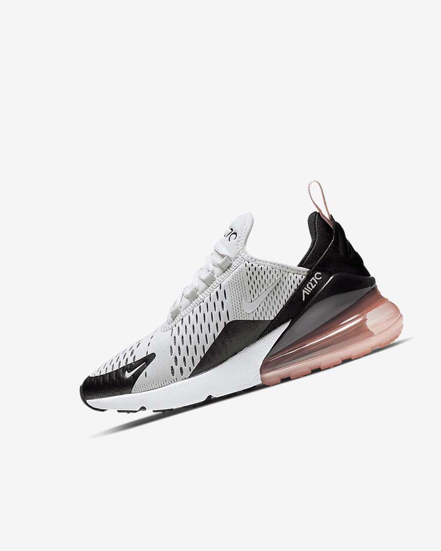 Platinum / Black / Coral / White Girls\' Nike Air Max 270 Casual Shoes | UK2222