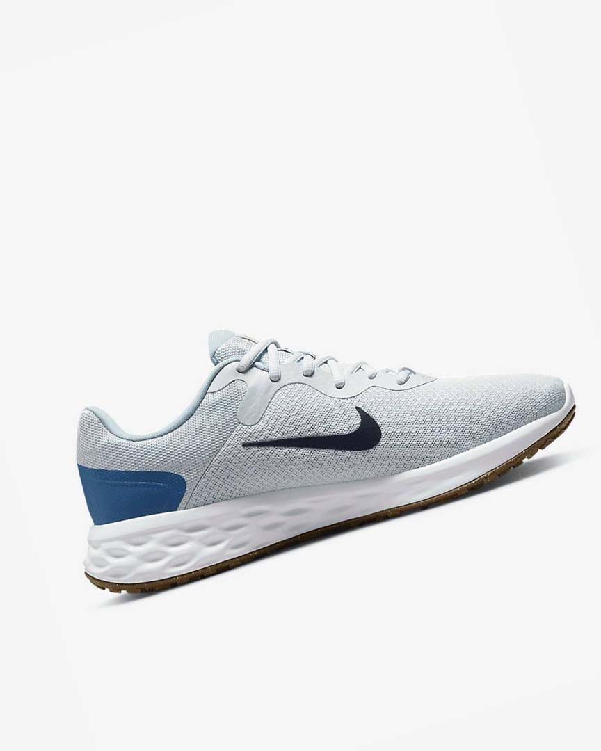 Platinum / Dark Blue / Blue / Blue Men's Nike Revolution 6 Running Shoes | UK3137