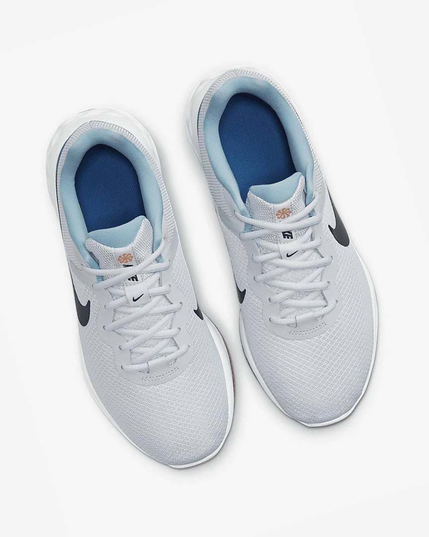 Platinum / Dark Blue / Blue / Blue Men's Nike Revolution 6 Running Shoes | UK3137