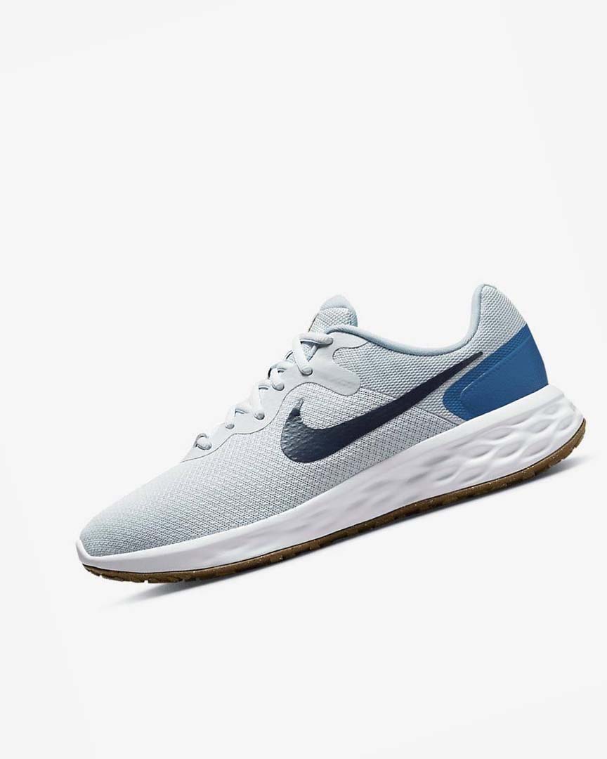 Platinum / Dark Blue / Blue / Blue Men\'s Nike Revolution 6 Running Shoes | UK3137