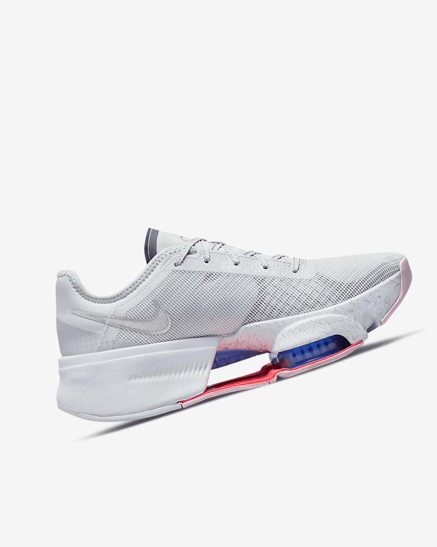 Platinum / Grey / Blue / Metal Silver Women's Nike Air Zoom SuperRep 3 Training Shoes | UK2214