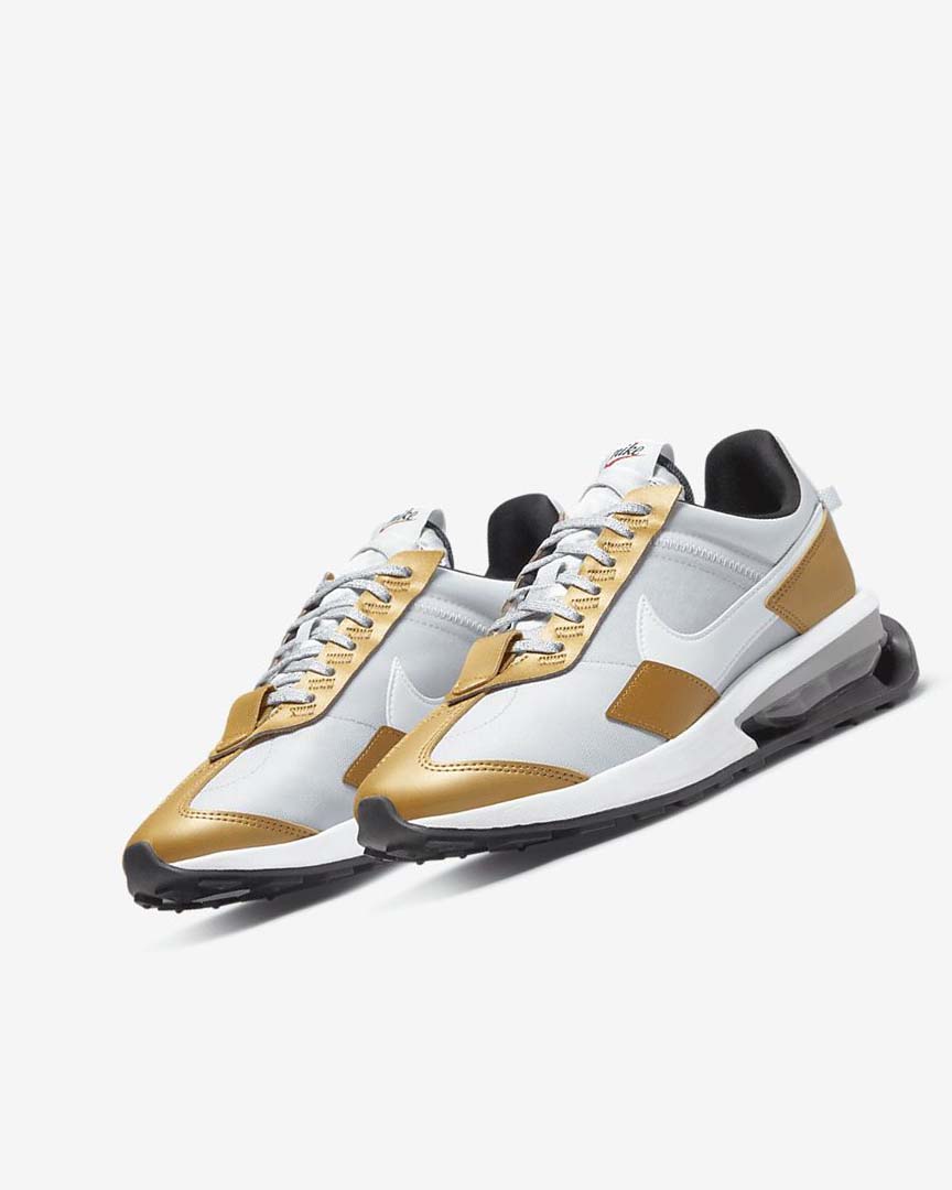 Platinum / Metal Gold / Metal Silver / White Women's Nike Air Max Pre-Day SE Sneakers | UK3064