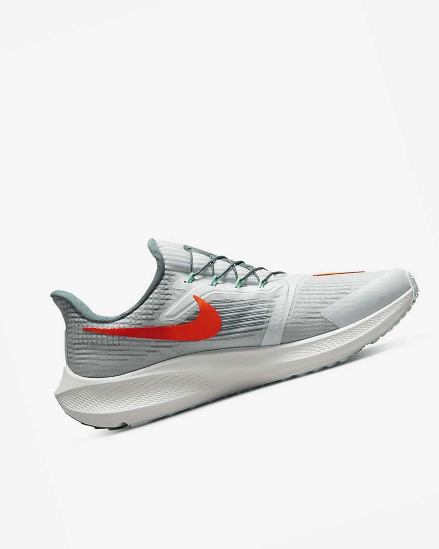 Platinum / Orange Men's Nike Air Zoom Pegasus 39 FlyEase Running Shoes | UK2508