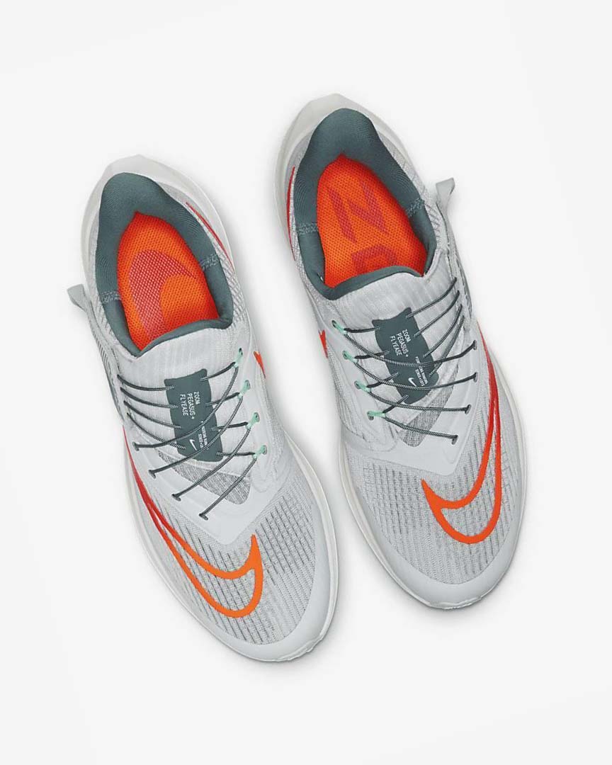 Platinum / Orange Men's Nike Air Zoom Pegasus 39 FlyEase Running Shoes | UK2508