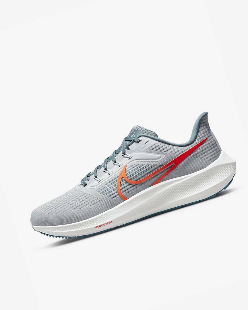 Platinum / Orange Men\'s Nike Air Zoom Pegasus 39 Running Shoes | UK4853