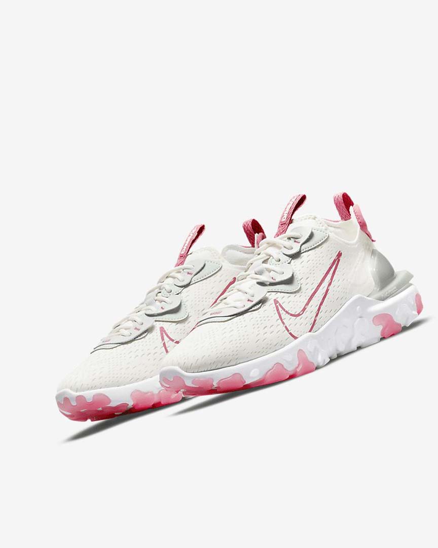 Platinum / Pink Women's Nike React Vision Running Shoes | UK2439