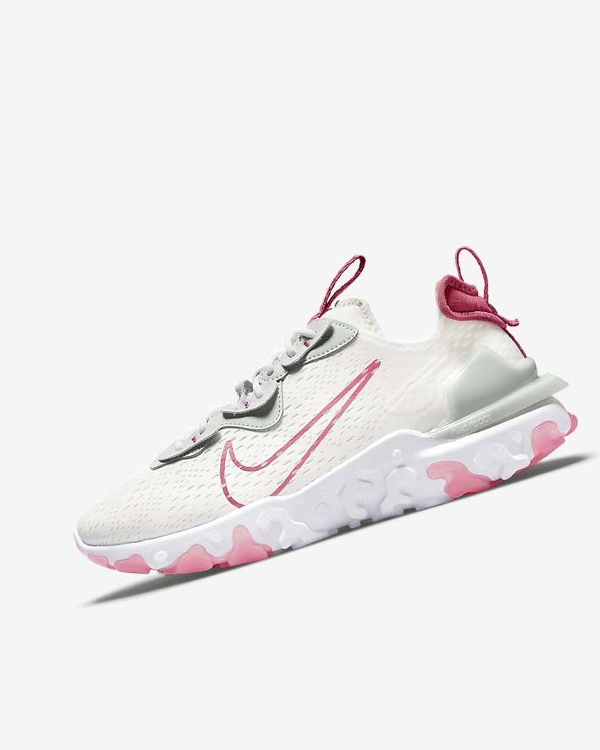 Platinum / Pink Women\'s Nike React Vision Running Shoes | UK2439