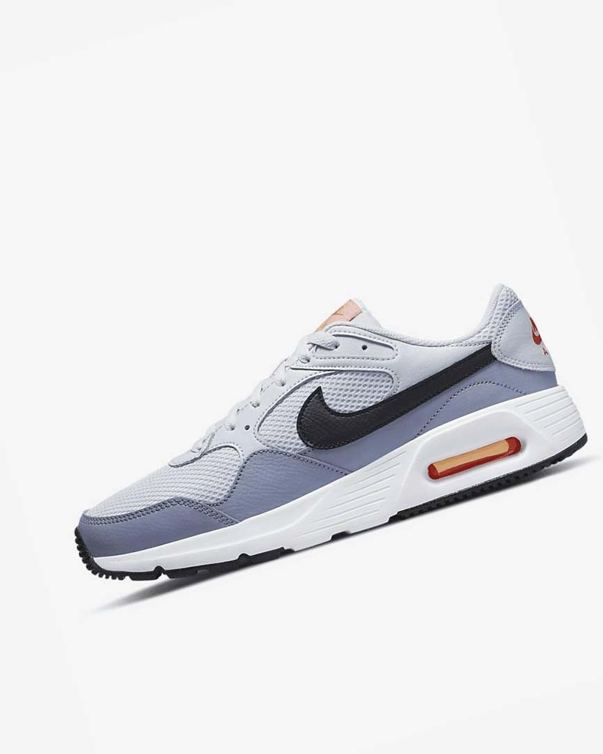 Platinum / White / Black Men\'s Nike Air Max SC Sneakers | UK4701