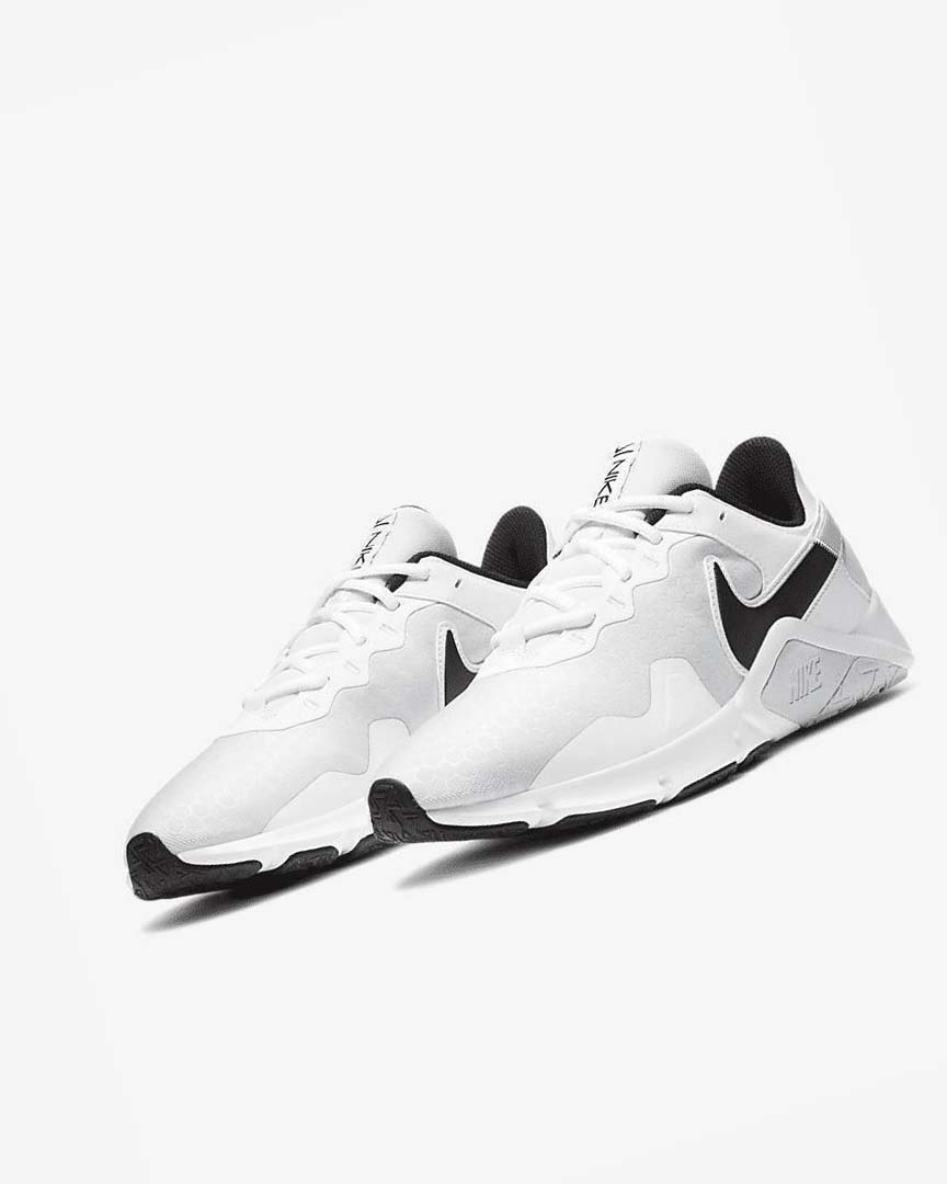 Platinum / White / Black Men's Nike Legend Essential 2 Training Shoes | UK4899