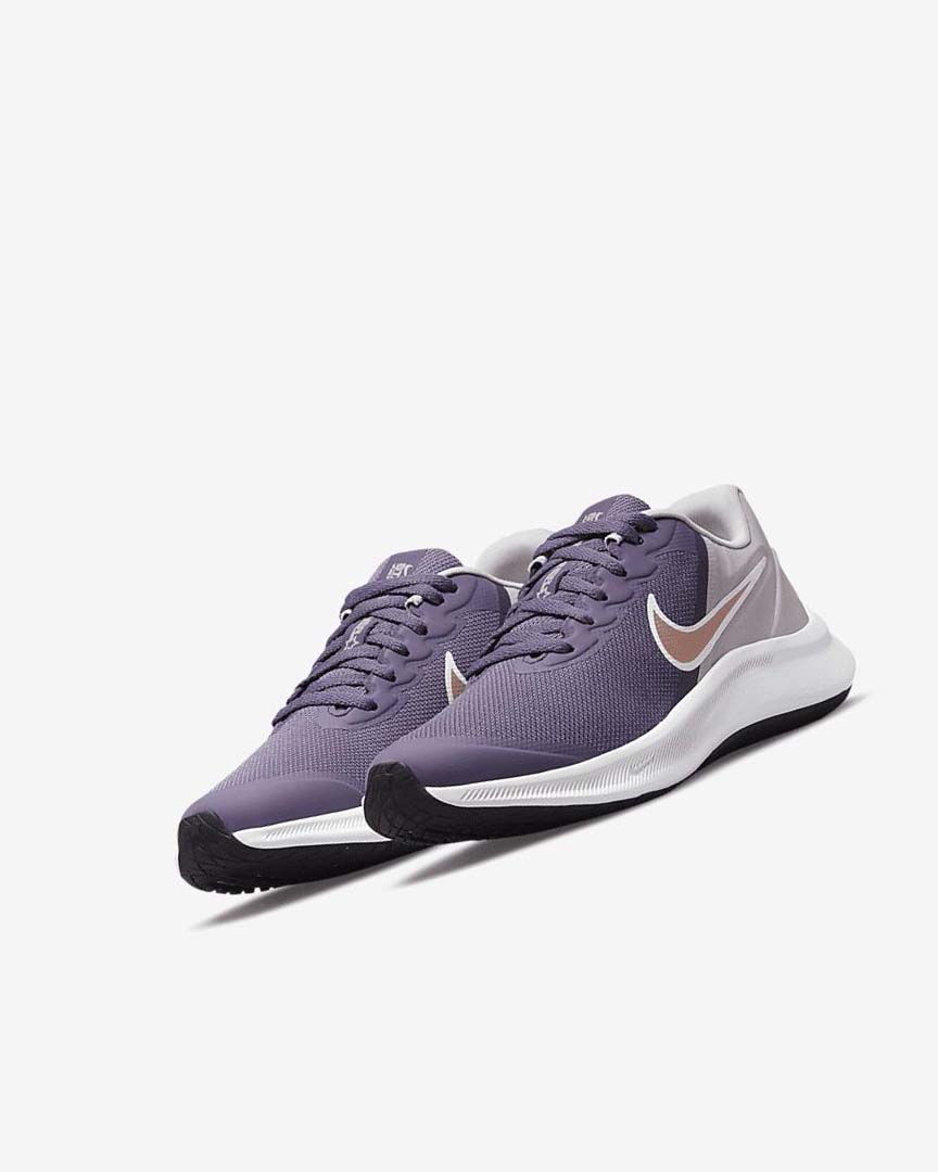 Purple / Grey / Metal Red Brown Boys' Nike Star Runner 3 Running Shoes | UK2440