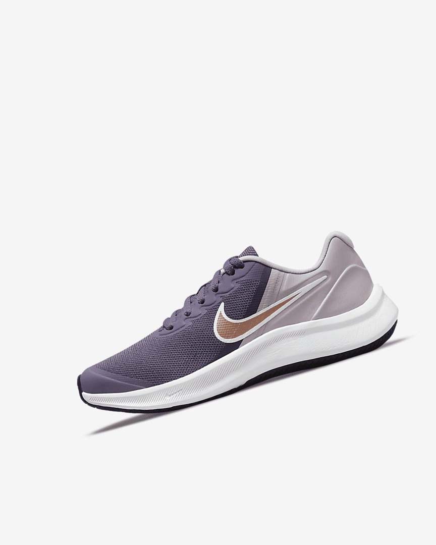 Purple / Grey / Metal Red Brown Boys\' Nike Star Runner 3 Running Shoes | UK2440