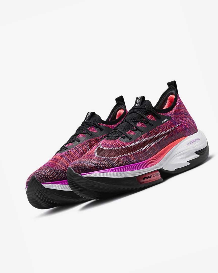 Purple / Red / Black / Black Men's Nike Air Zoom Alphafly NEXT% Flyknit Running Shoes | UK4604