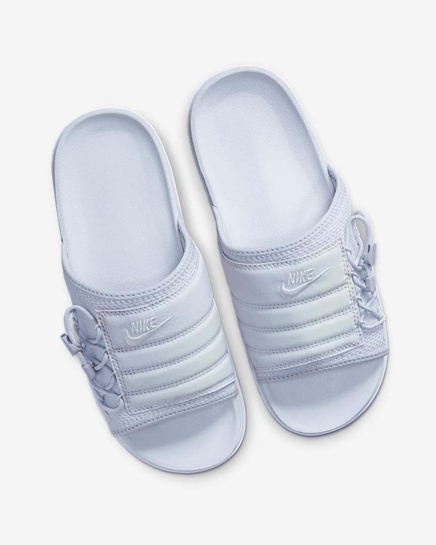 Purple / White / White Women's Nike Asuna Print Slides | UK4500