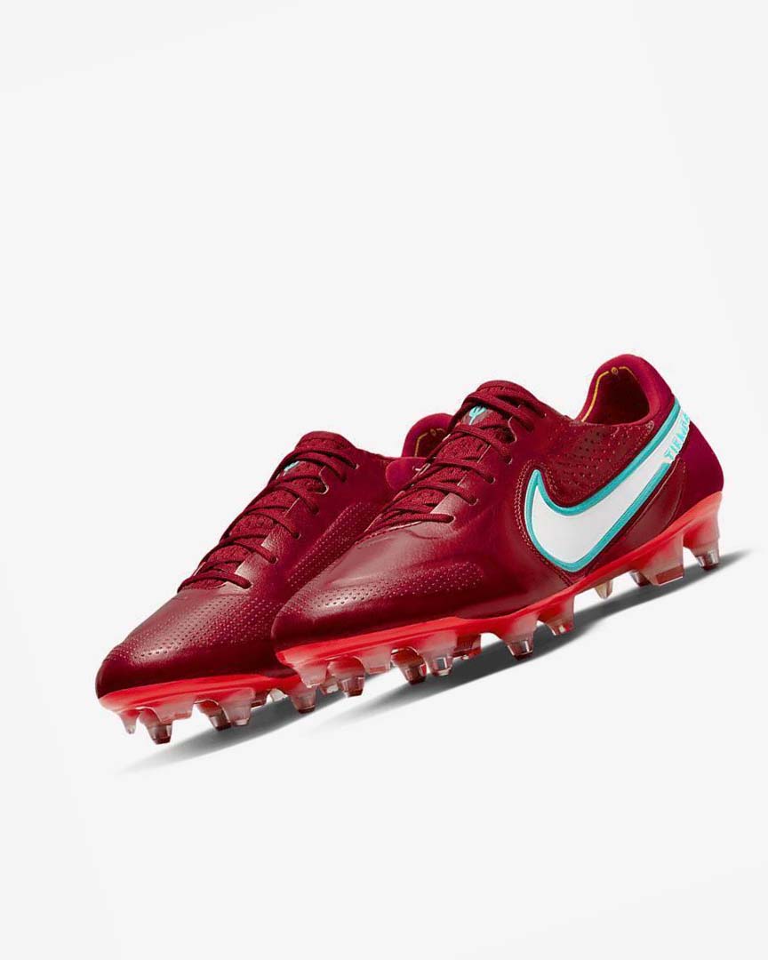 Red / Light Red / White Men's Nike Tiempo Legend 9 Elite SG-Pro AC Football Boots | UK1203