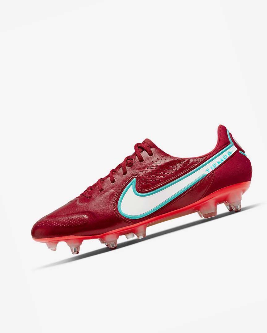 Red / Light Red / White Men\'s Nike Tiempo Legend 9 Elite SG-Pro AC Football Boots | UK1203