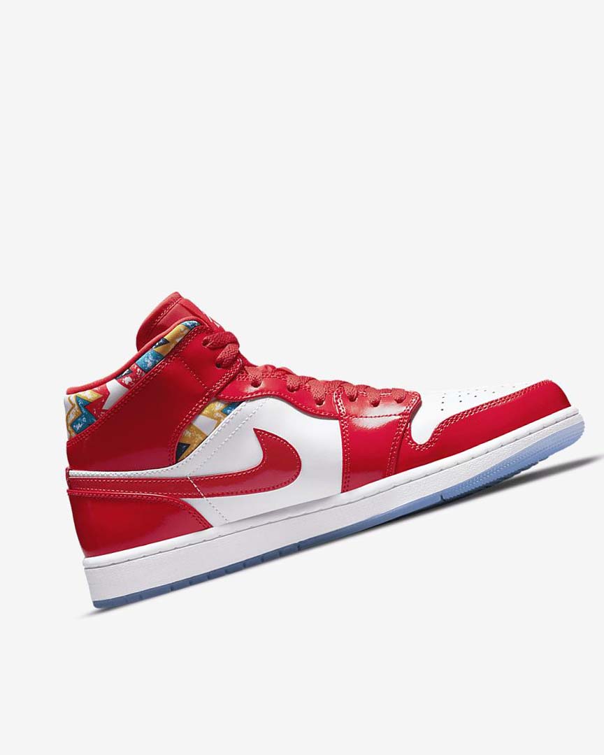 Red / Navy / White Men's Nike Air Jordan 1 Mid SE Sneakers | UK4893