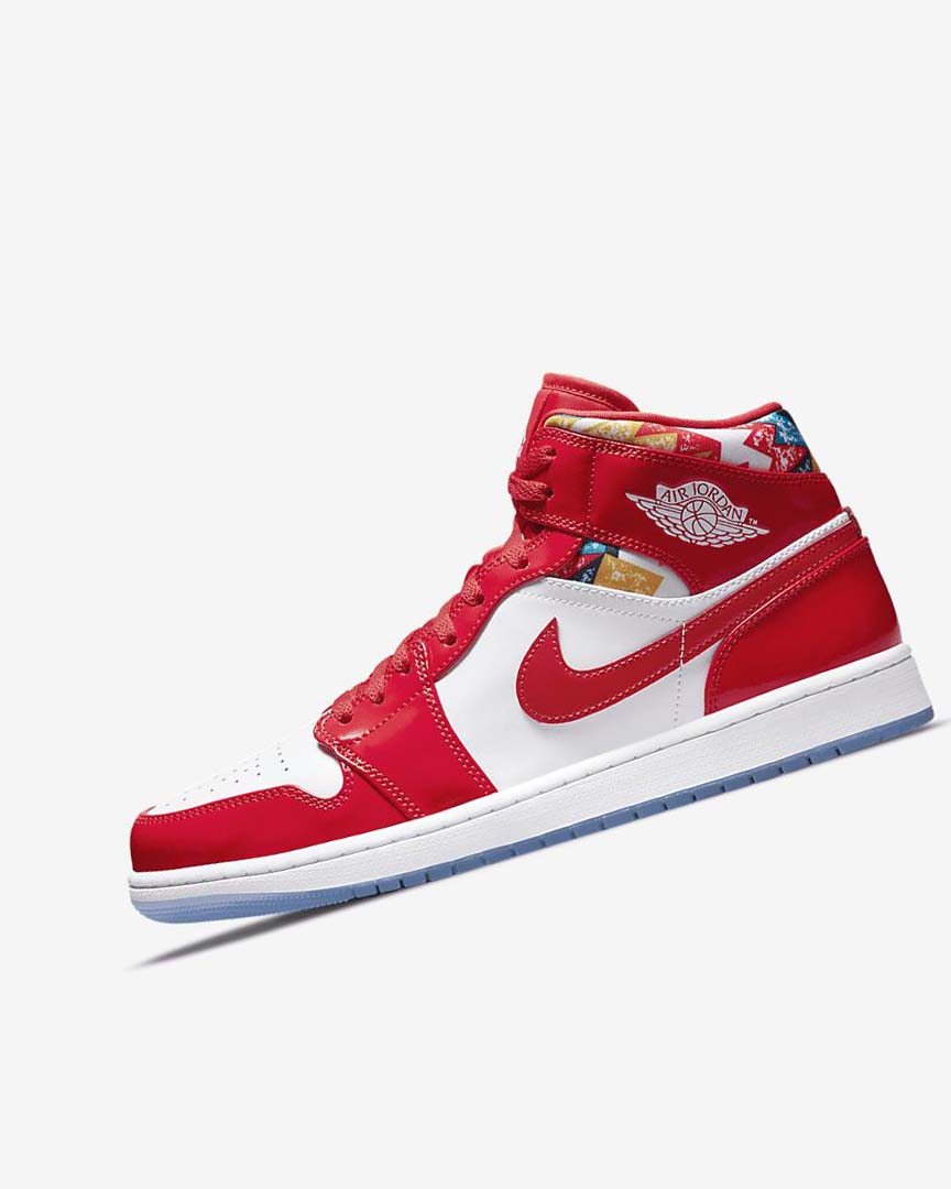 Red / Navy / White Men\'s Nike Air Jordan 1 Mid SE Sneakers | UK4893