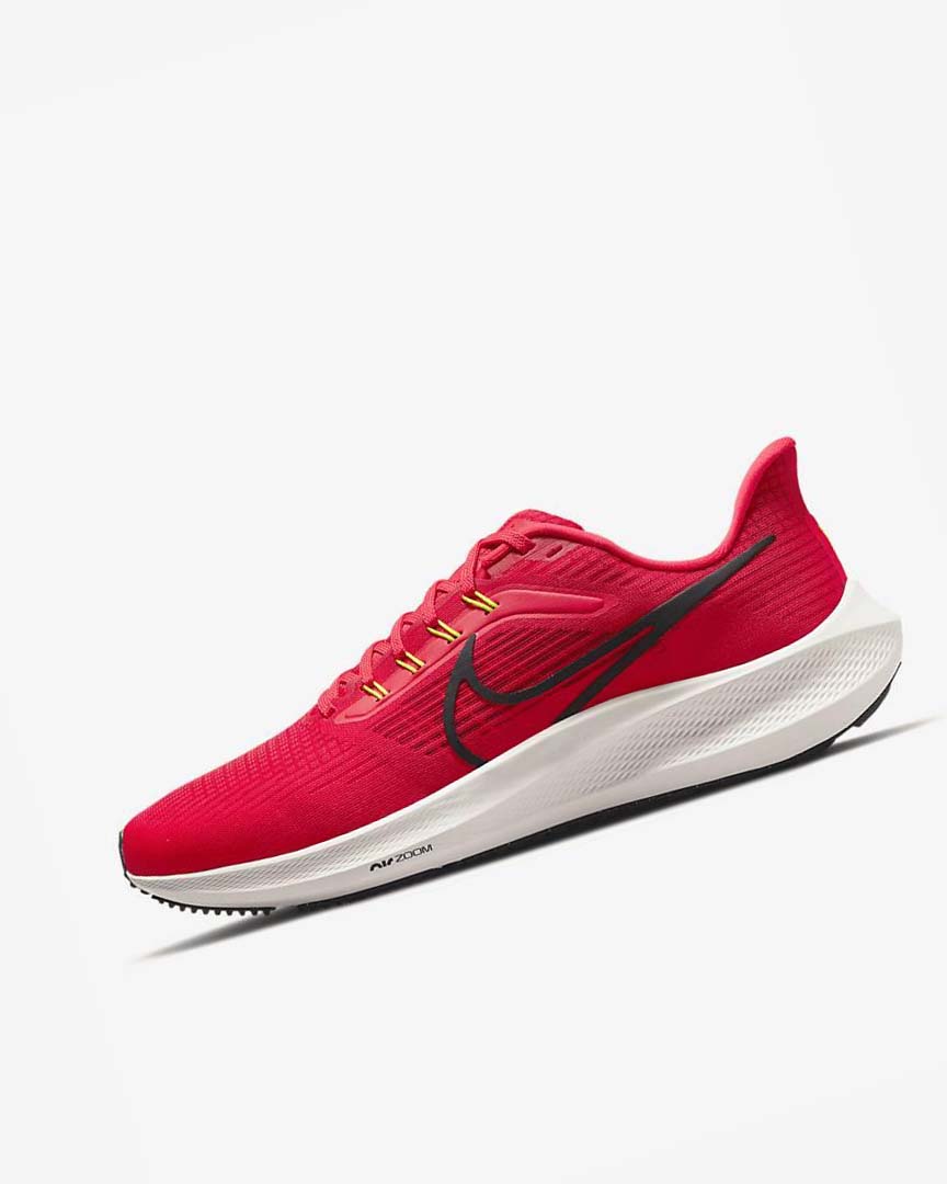 Red / Red / Black Men\'s Nike Air Zoom Pegasus 39 Running Shoes | UK2682