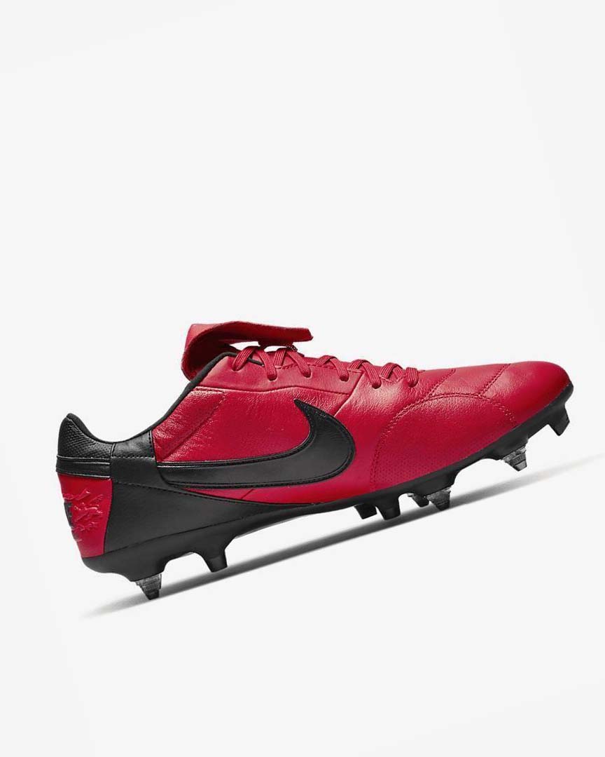 Red / Red / Black Men's Nike The Premier 3 SG-PRO Anti-Clog Traction Football Boots | UK2531