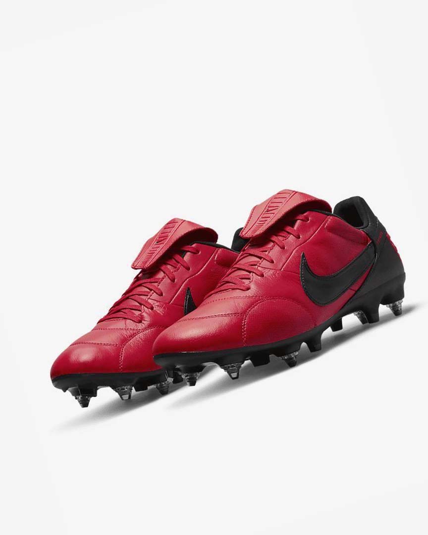 Red / Red / Black Men's Nike The Premier 3 SG-PRO Anti-Clog Traction Football Boots | UK2531