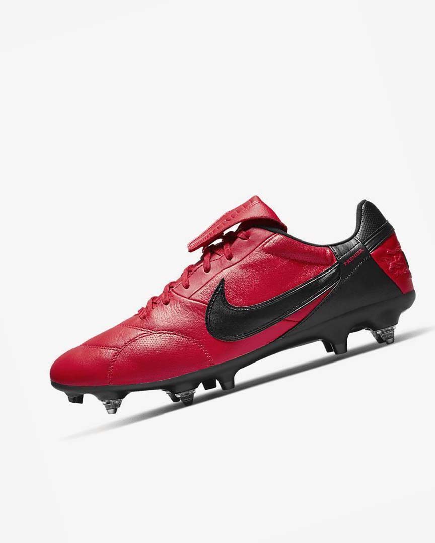 Red / Red / Black Men\'s Nike The Premier 3 SG-PRO Anti-Clog Traction Football Boots | UK2531